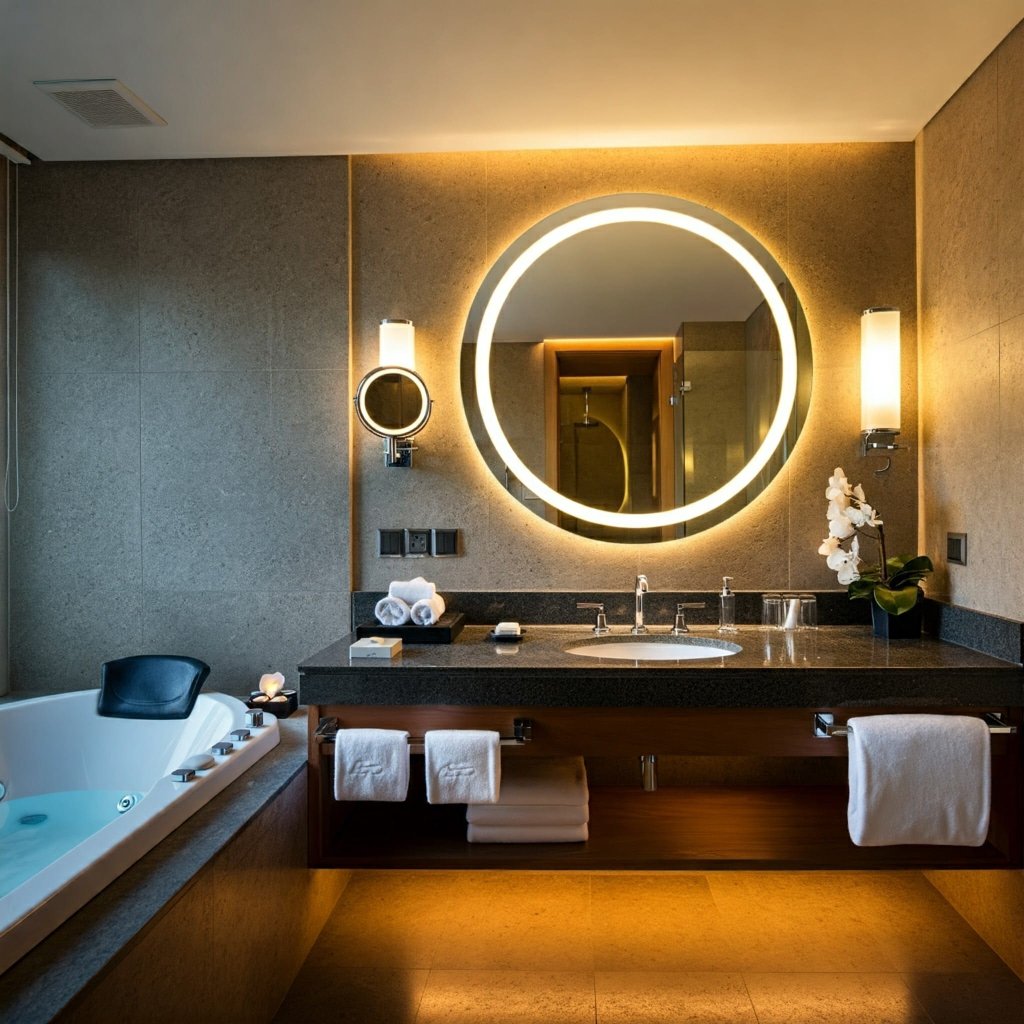 Bespoke illuminated mirror manufactured by Lumos Mirrors