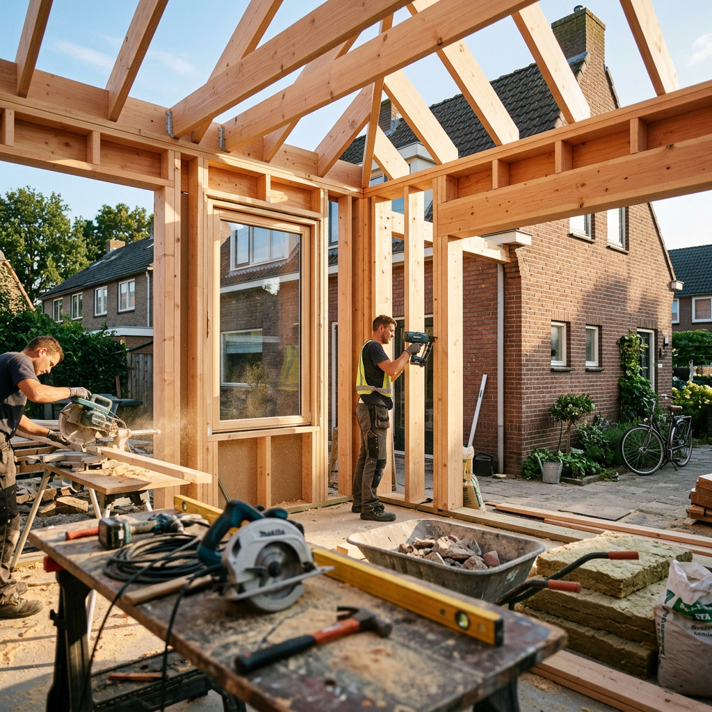 Aanbouw schuur & garage