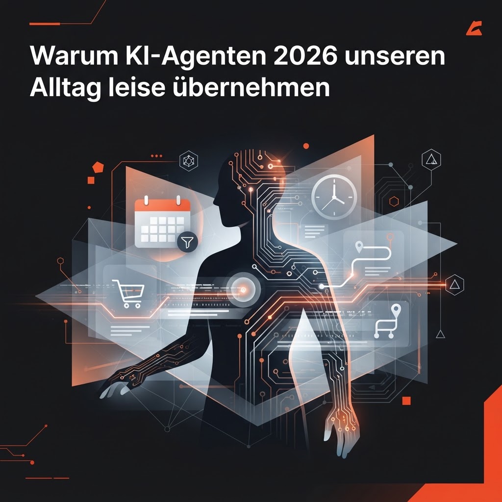 Warum KI-Agenten 2026 unseren Alltag leise übernehmen – Illustration
