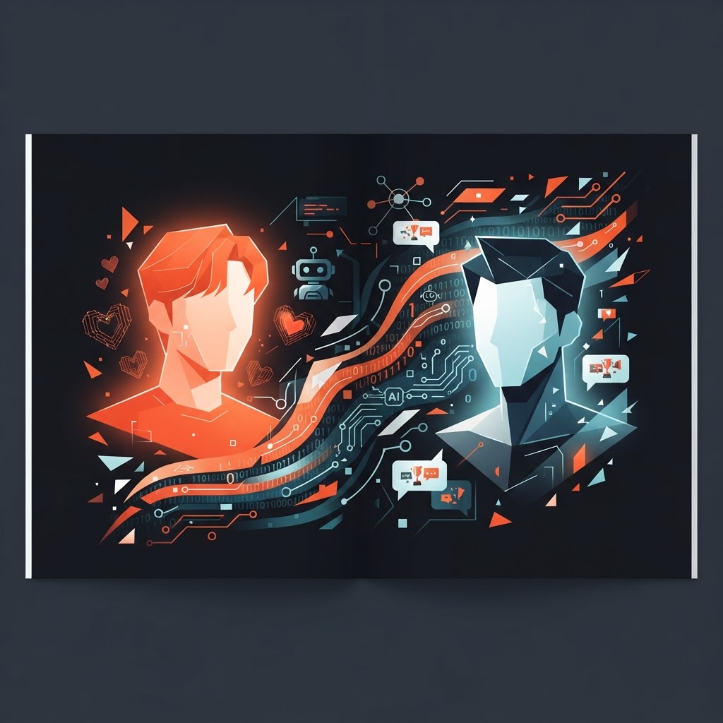 Verlieben sich Menschen jetzt in Code? Der Zoff um die 'AI Personality of the Year' – Illustration