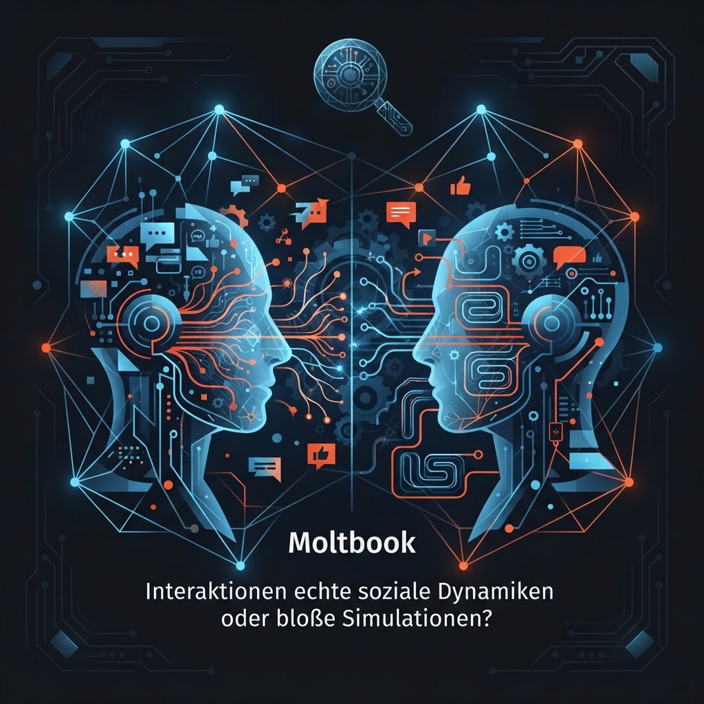 Spiegeln Bots unser Verhalten? Die Moltbook-Debatte – Illustration