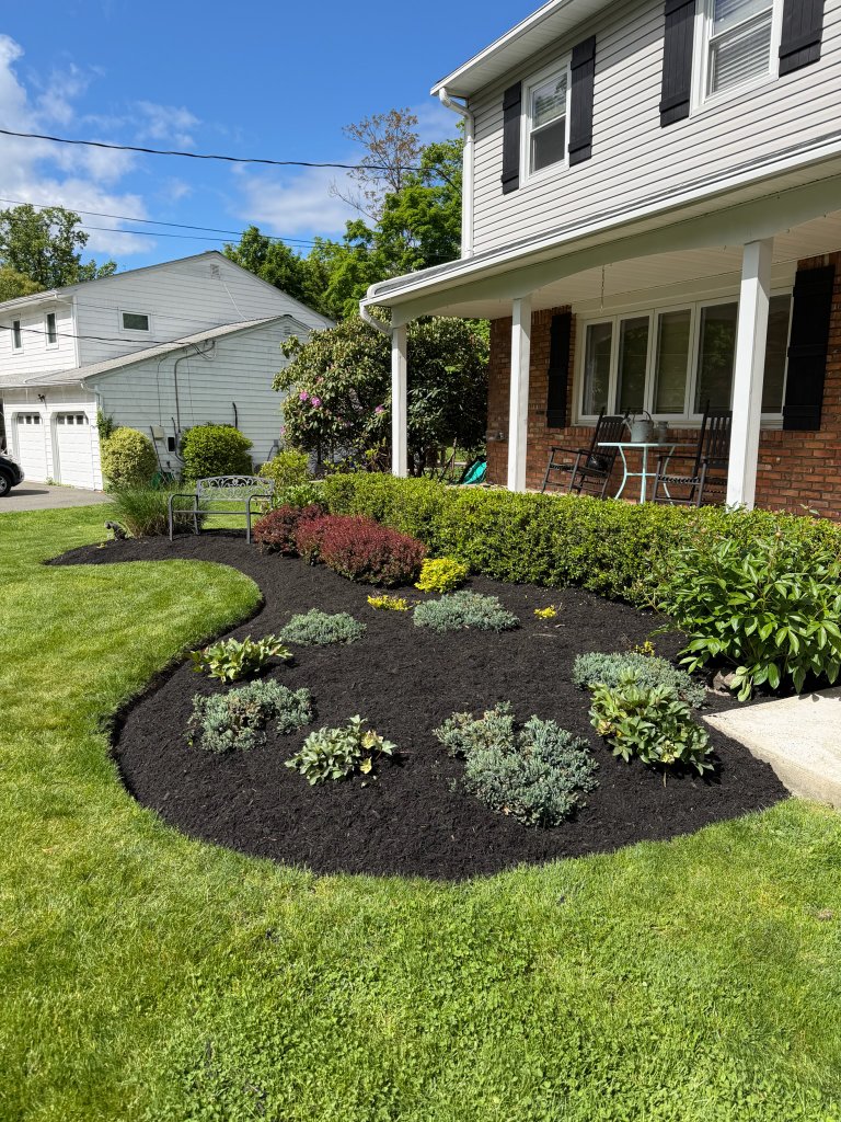 Perfectly striped residential lawn in Rockland County