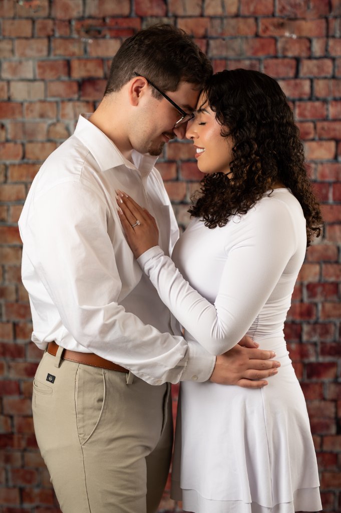 Studio brick wall portrait area at S&J Photo