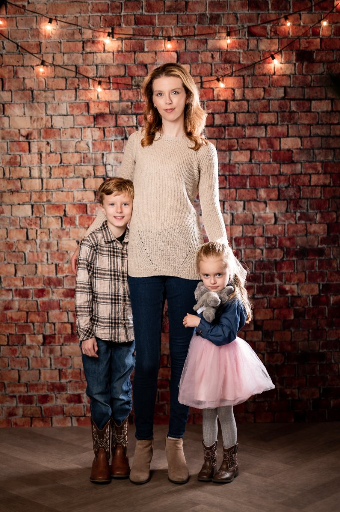 Portrait clients photographed inside the S&J Photo studio