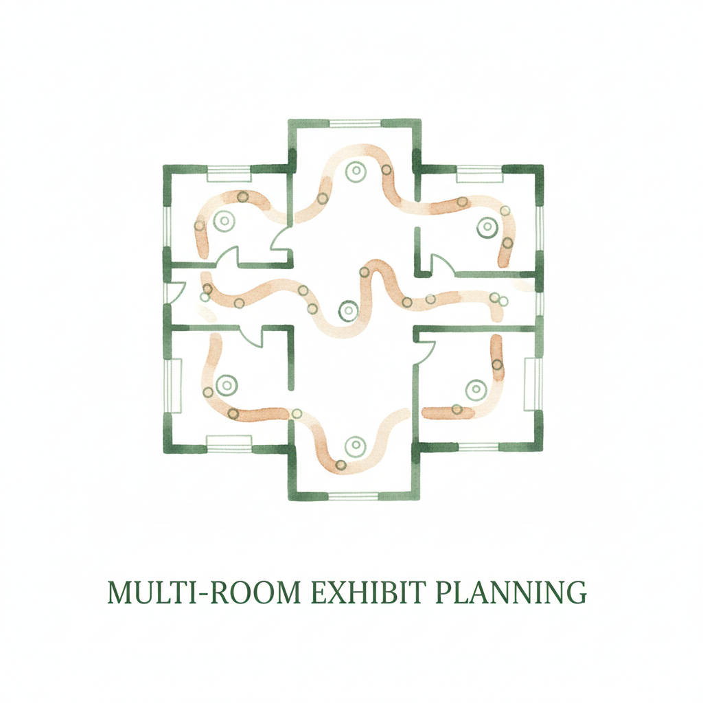 Multi-room exhibits