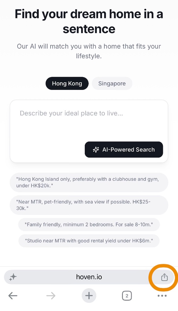 Chrome share menu step 1