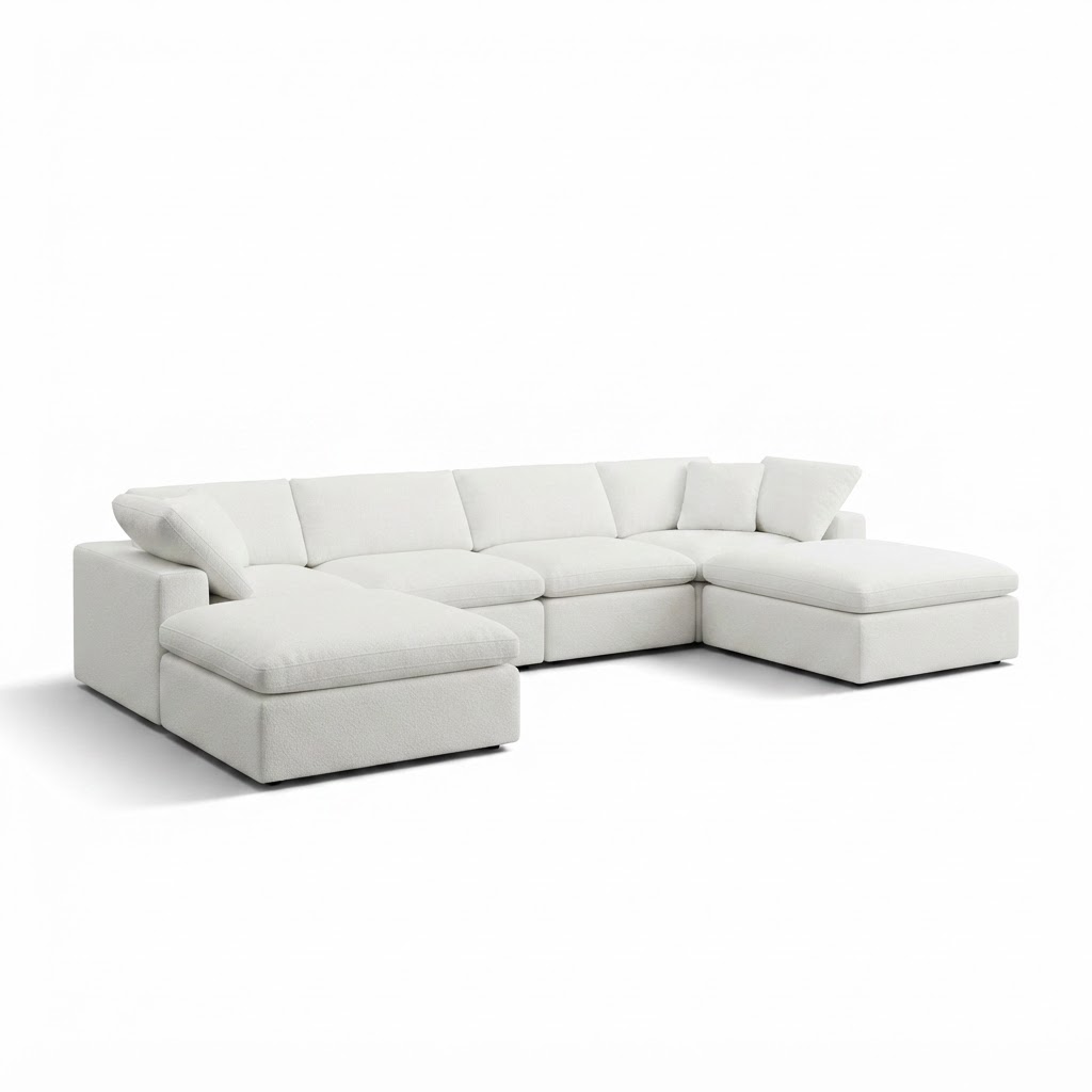 The Cove Cloud Modular U-Shape Sectional with 2 Ottomans