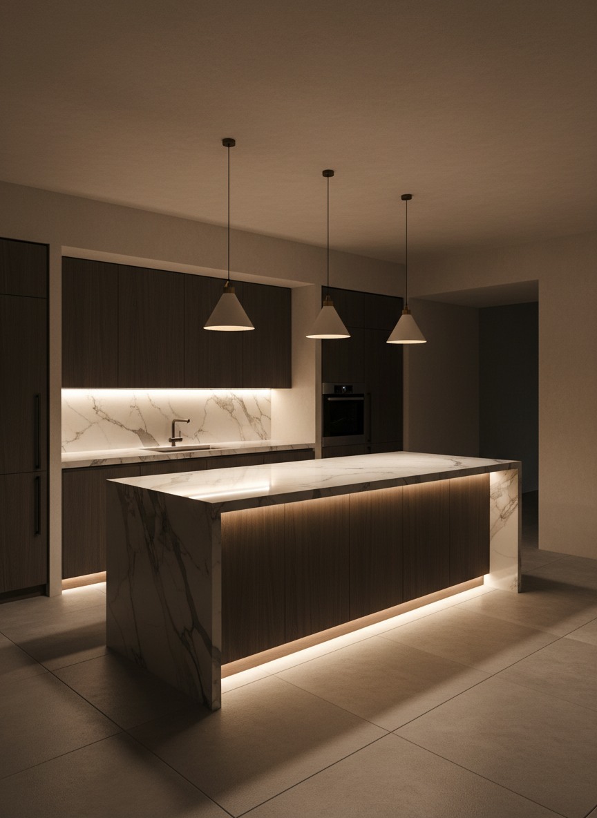 Kitchen and under cabinet lighting
