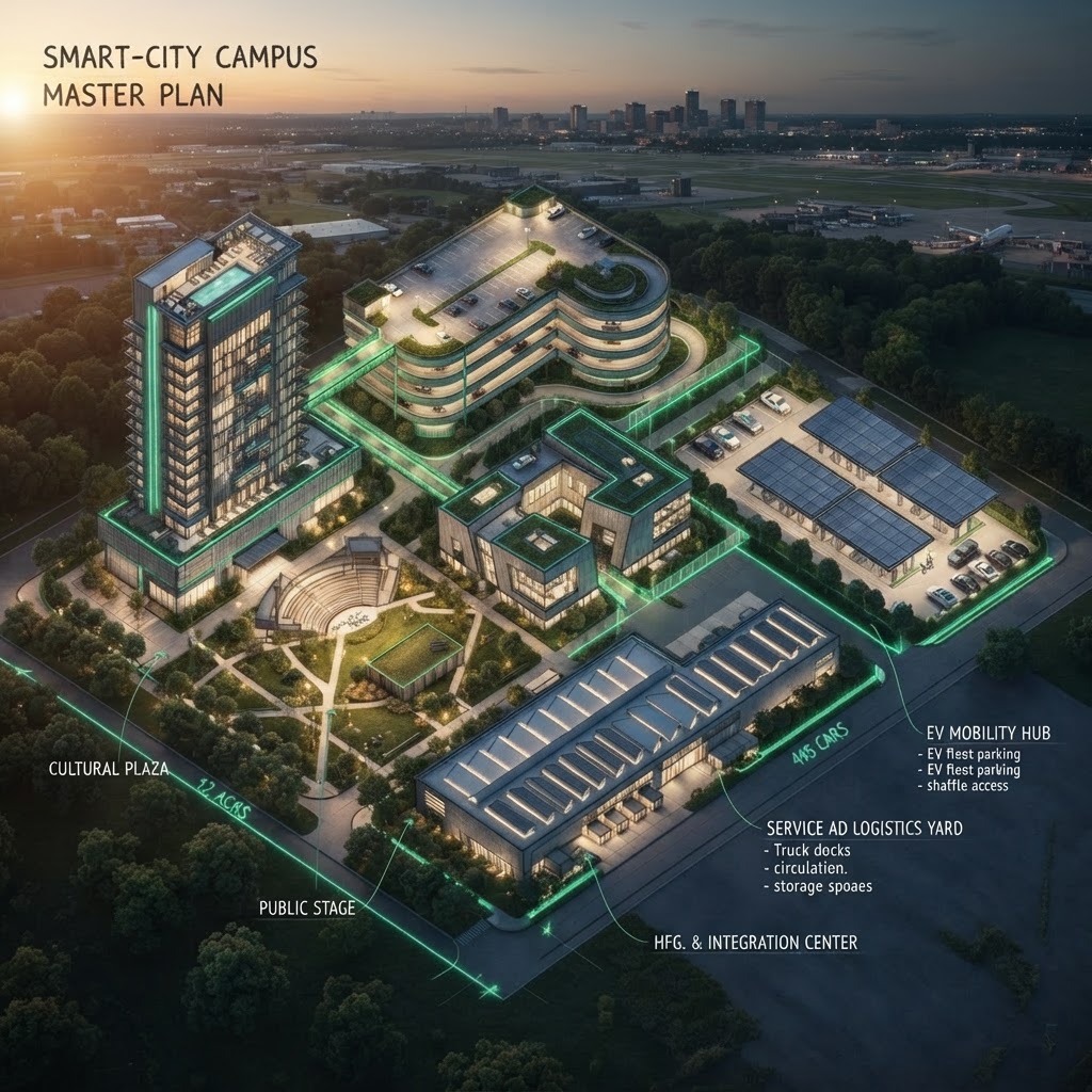 SOS City Memphis — futuristic master-plan render