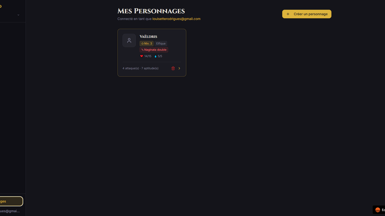 AlterEgo - JDR Management template preview