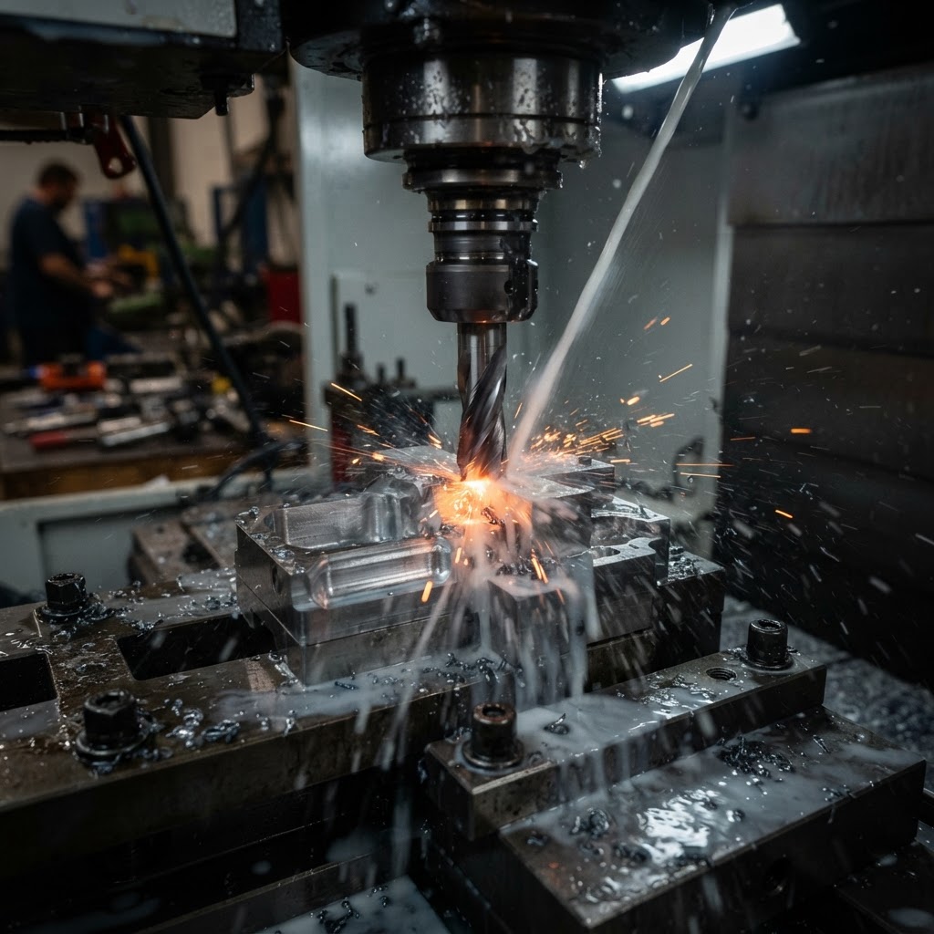 CNC machining in progress