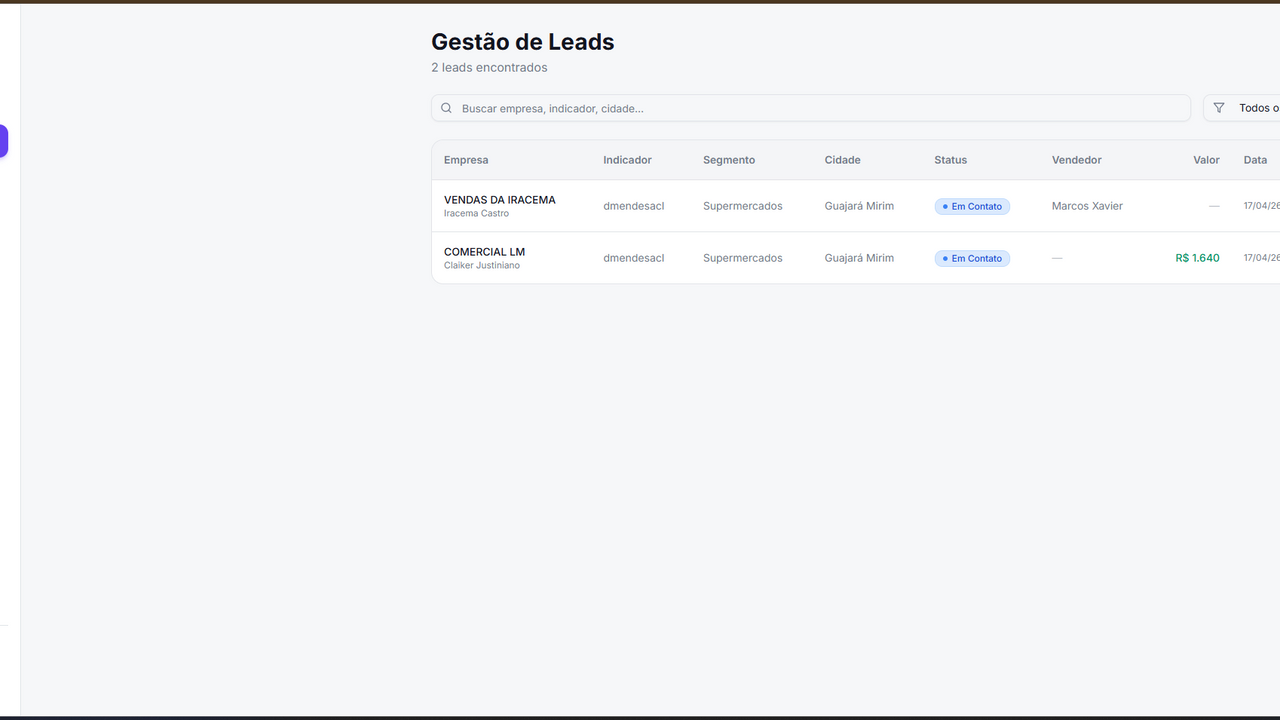 Indicaões NossoERP template preview