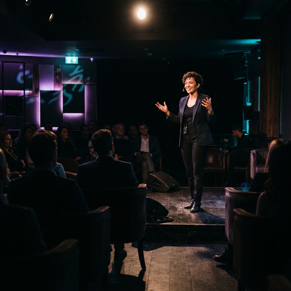 A presenter leading an interactive Master Class session