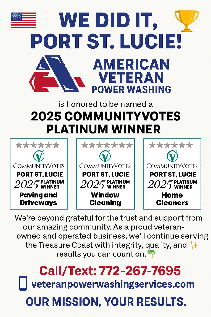 2025 CommunityVotes Platinum Winner — Paving & Driveways, Window Cleaning, Home Cleaners