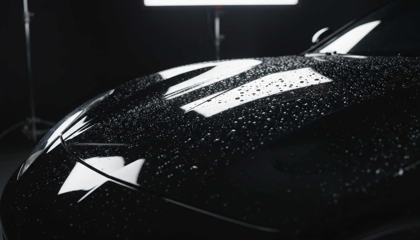 Freshly detailed luxury vehicle with mirror-like finish