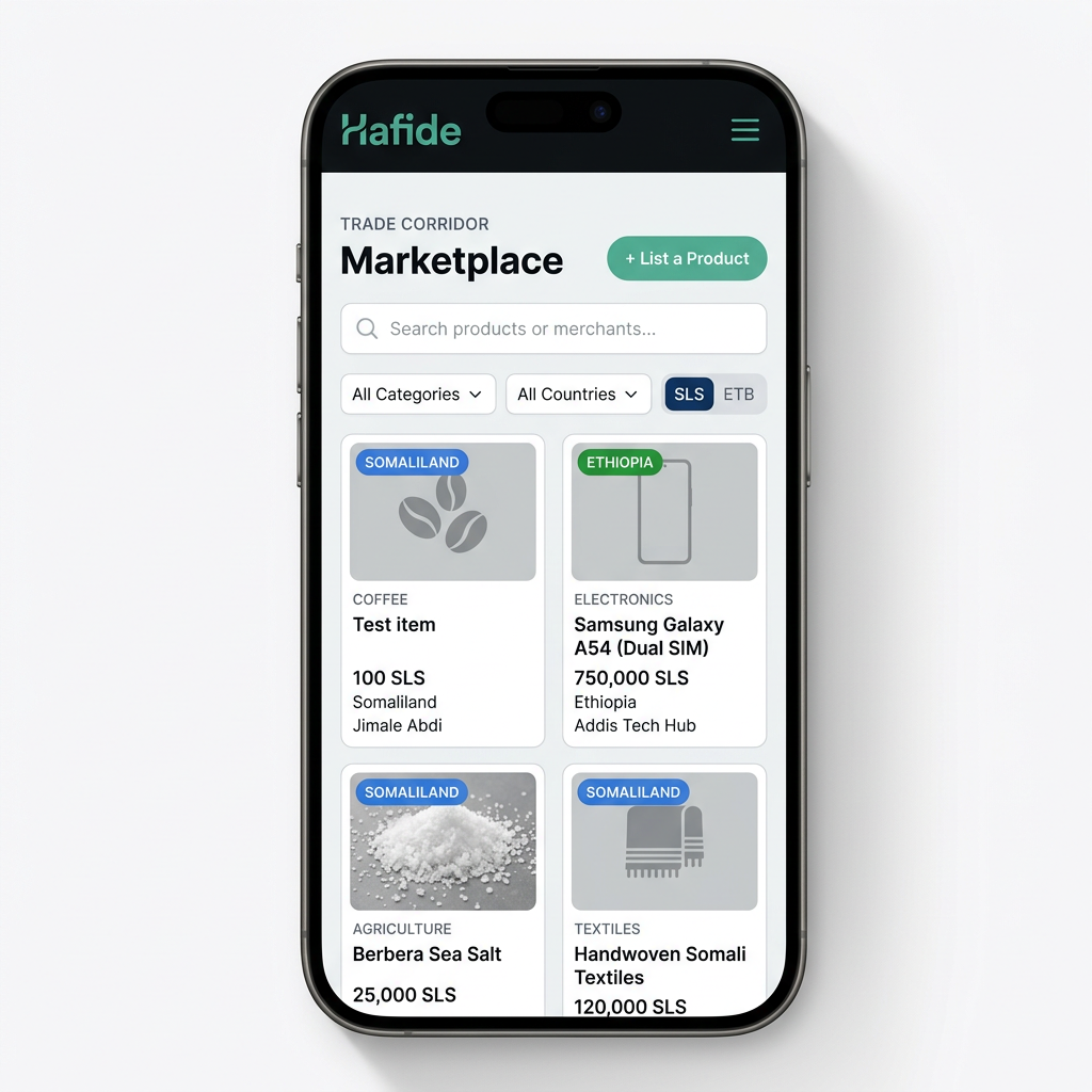 Hafide Trade app screenshot