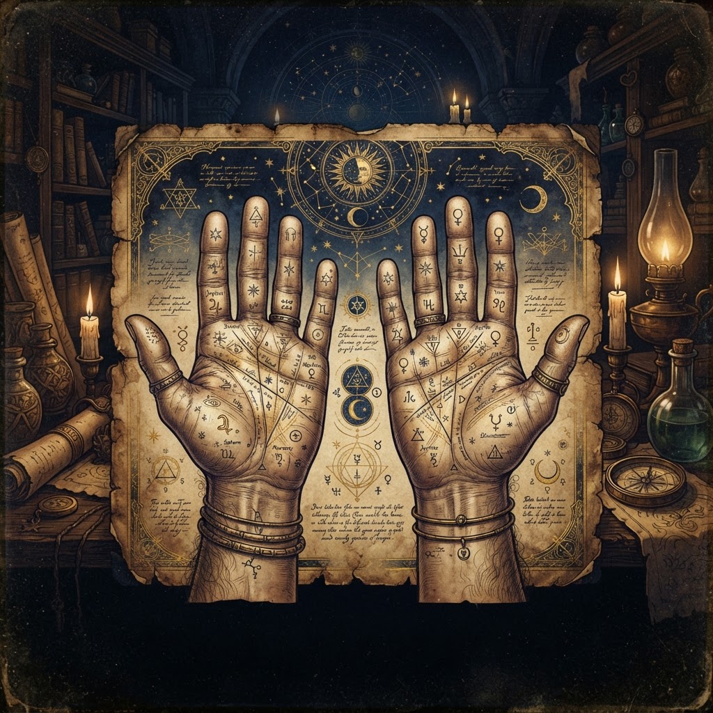 Ilustração mística de sonhos e símbolos noturnos