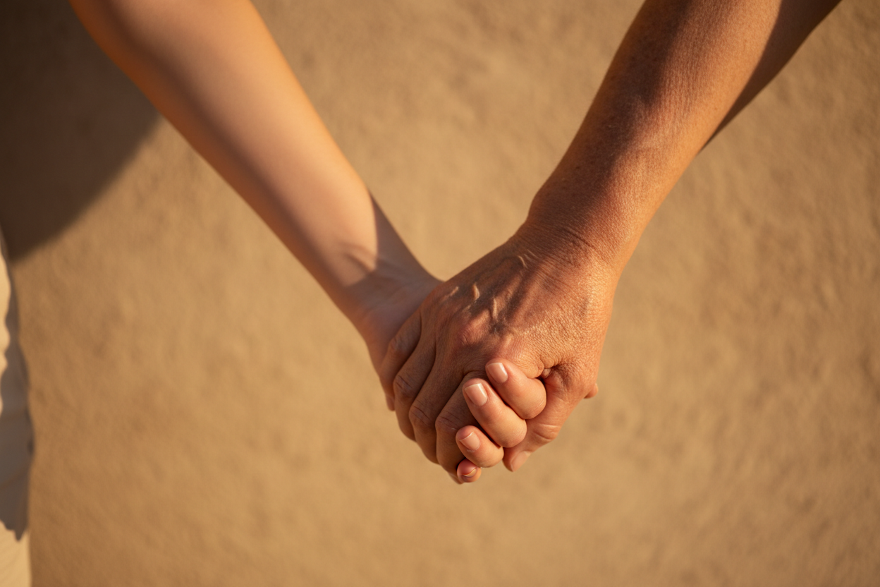Hands connecting generations
