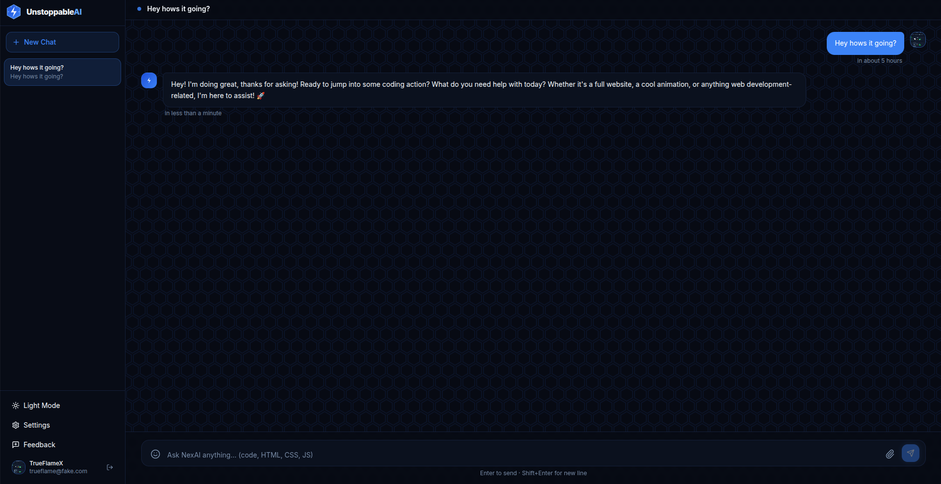 Unstoppable ai template preview
