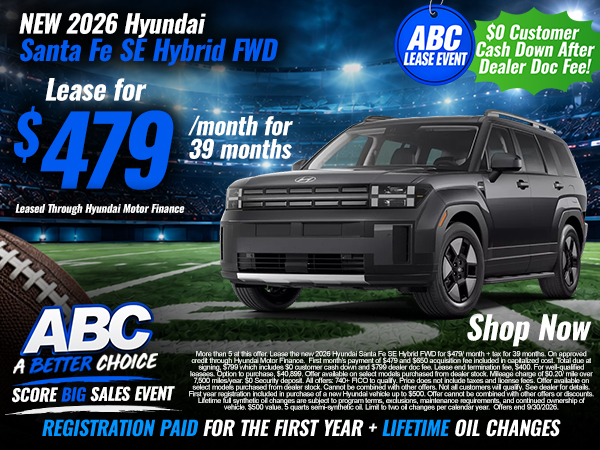 New 2026 Hyundai Santa Fe SE Hybrid FWD - Lease for $479/month for 39 months