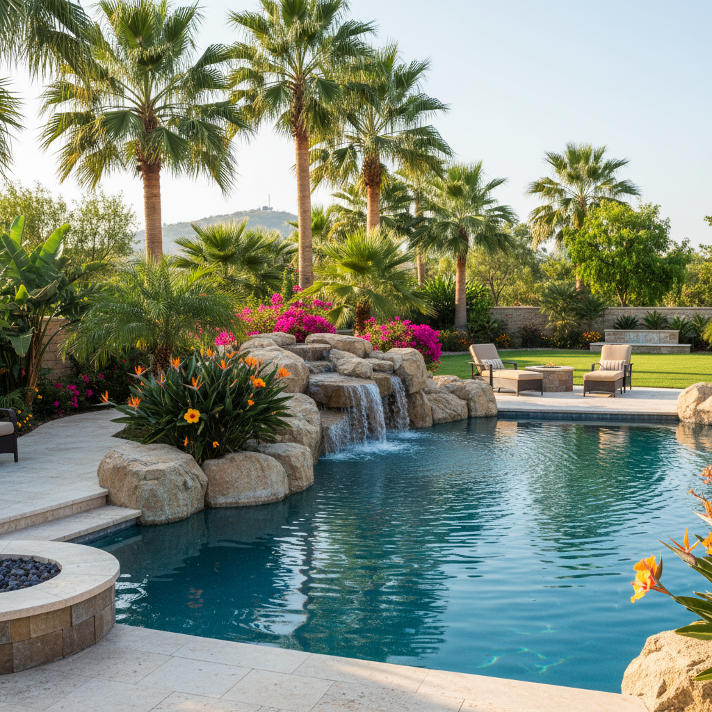 Pool & Tropical Landscape