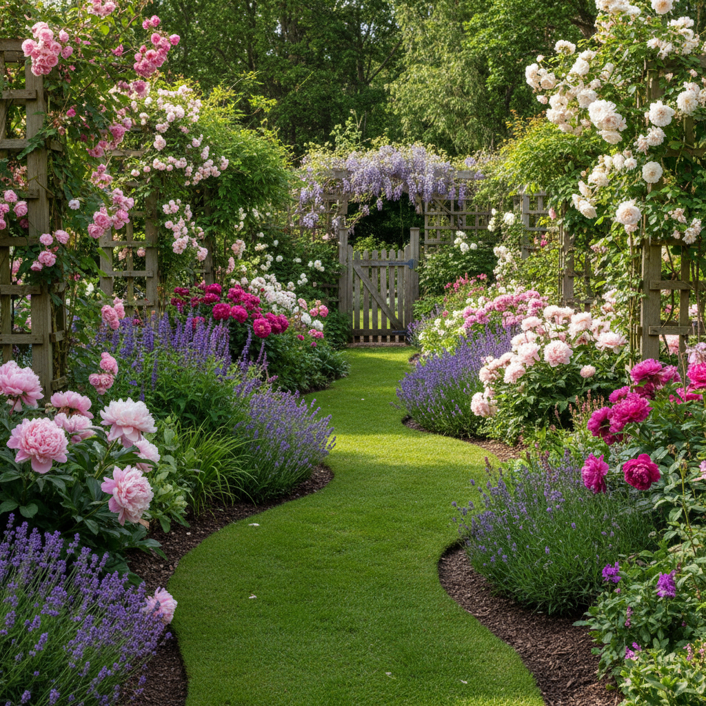Lush Garden & Flower Beds