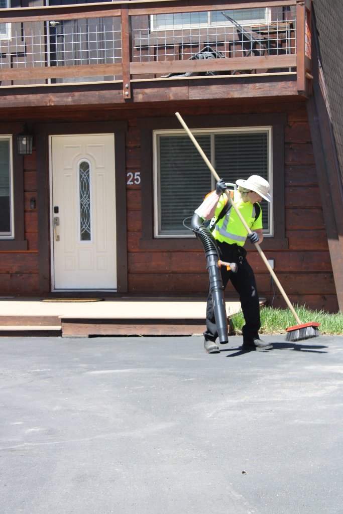 Kyle prepping an asphalt surface in Summit County