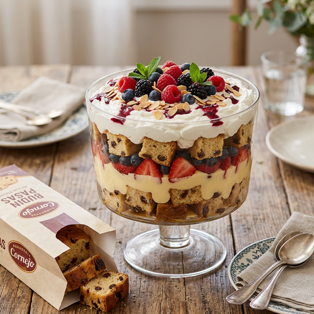 Delicioso Trifle de Budin con Pasas