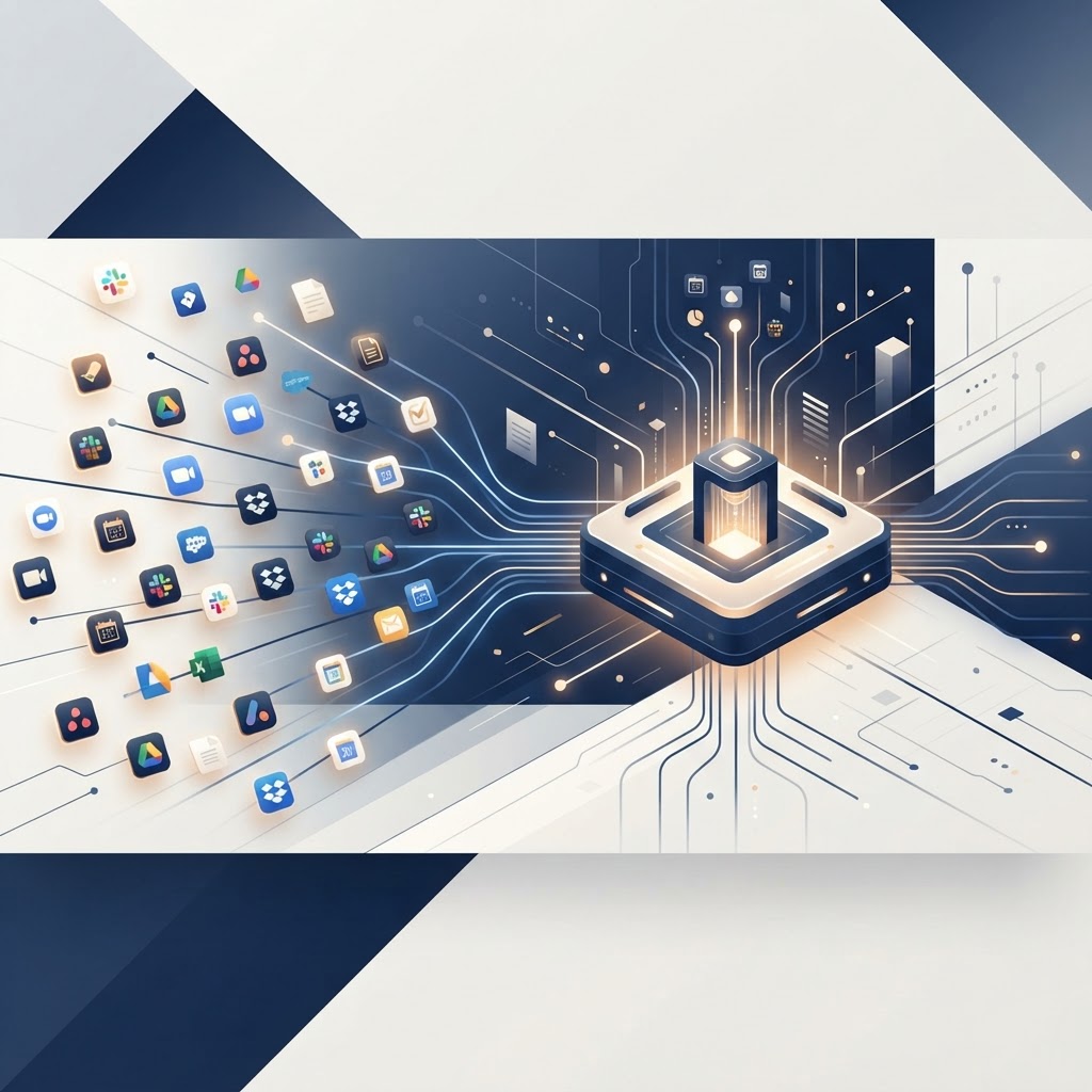 Centralisation des outils internes d'une PME : des applications et documents convergent vers une plateforme centrale unique