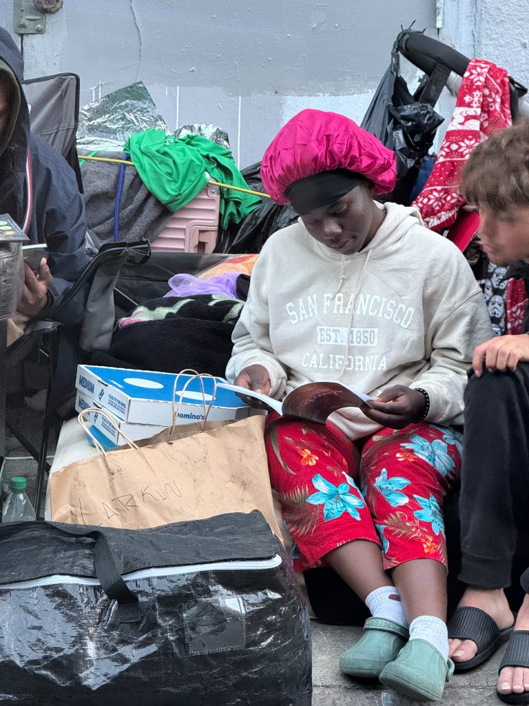 Stefania during homeless outreach in the San Francisco Bay Area