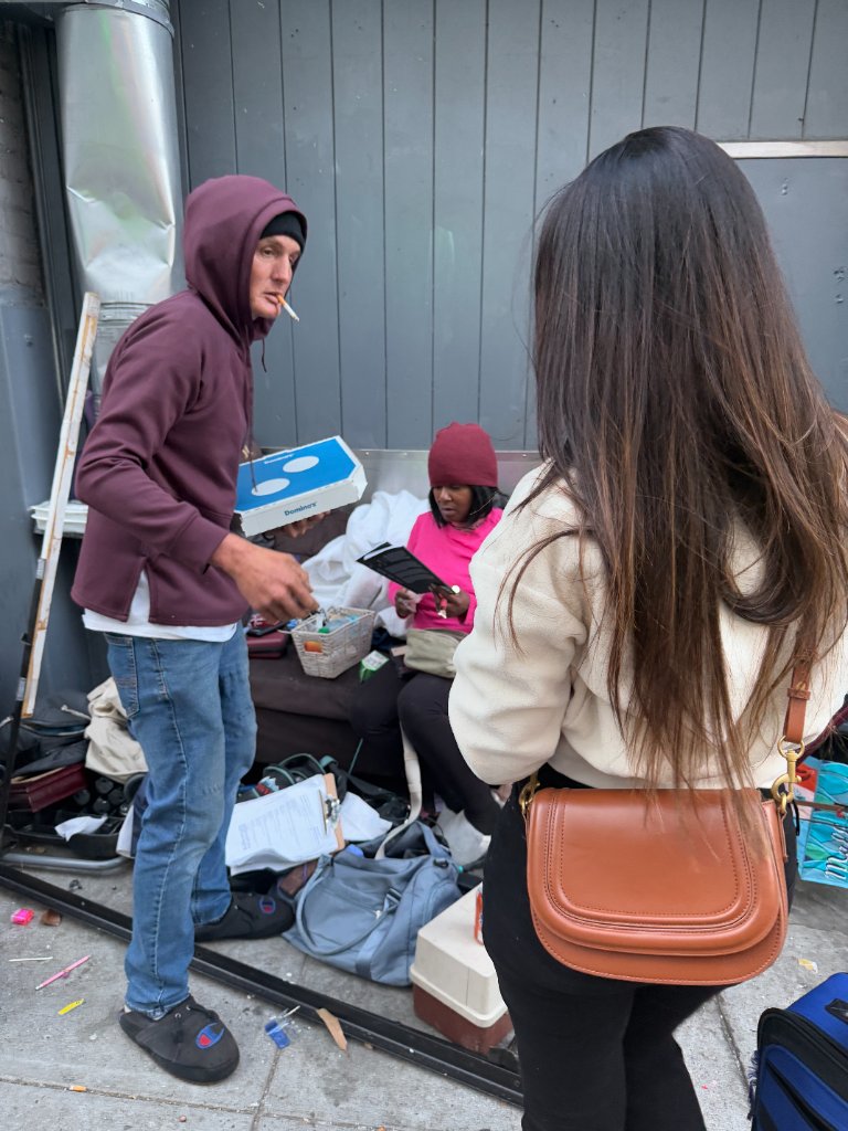 Conversations and connection during San Francisco homeless outreach