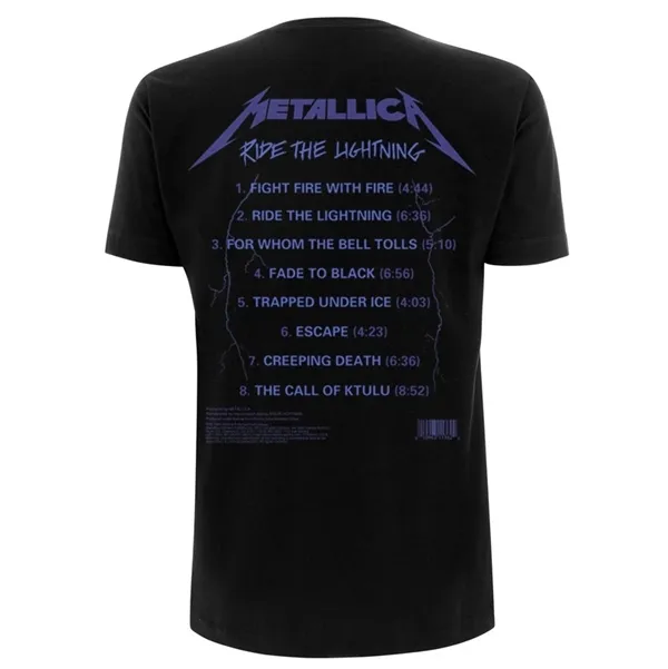 Metallica – Ride The Lightning Tracks (Black) – T-Shirt – voorzijde — foto 2