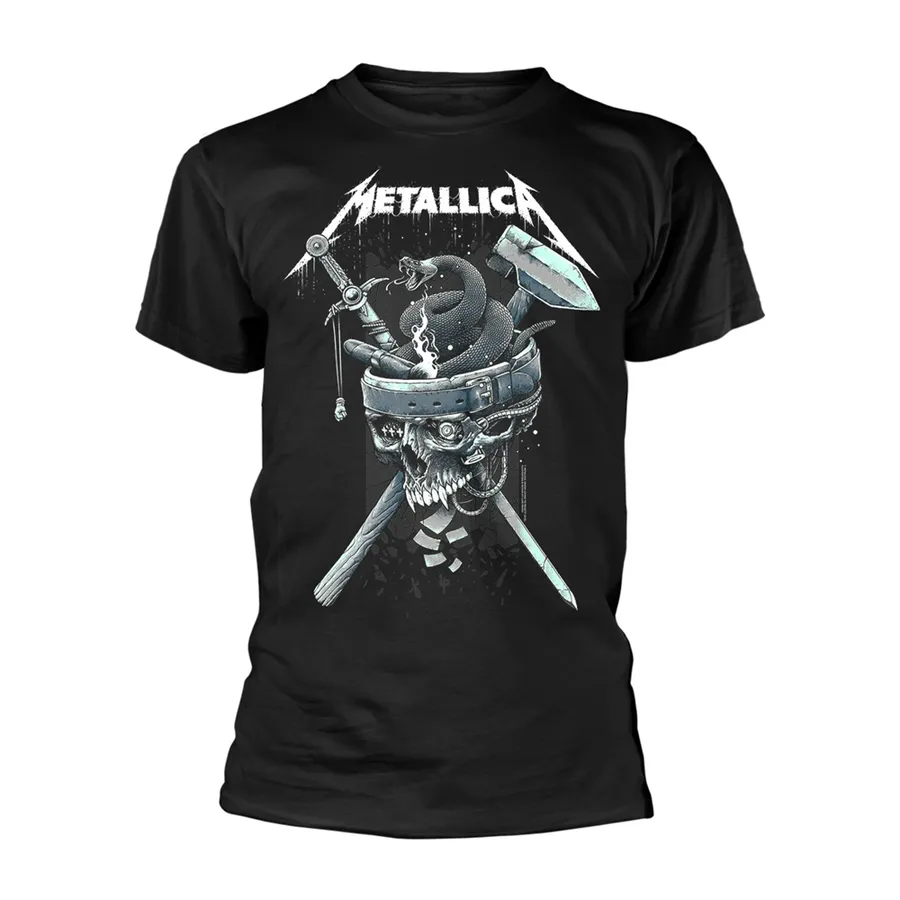 Metallica – History White Logo (Black) – T-Shirt – voorzijde