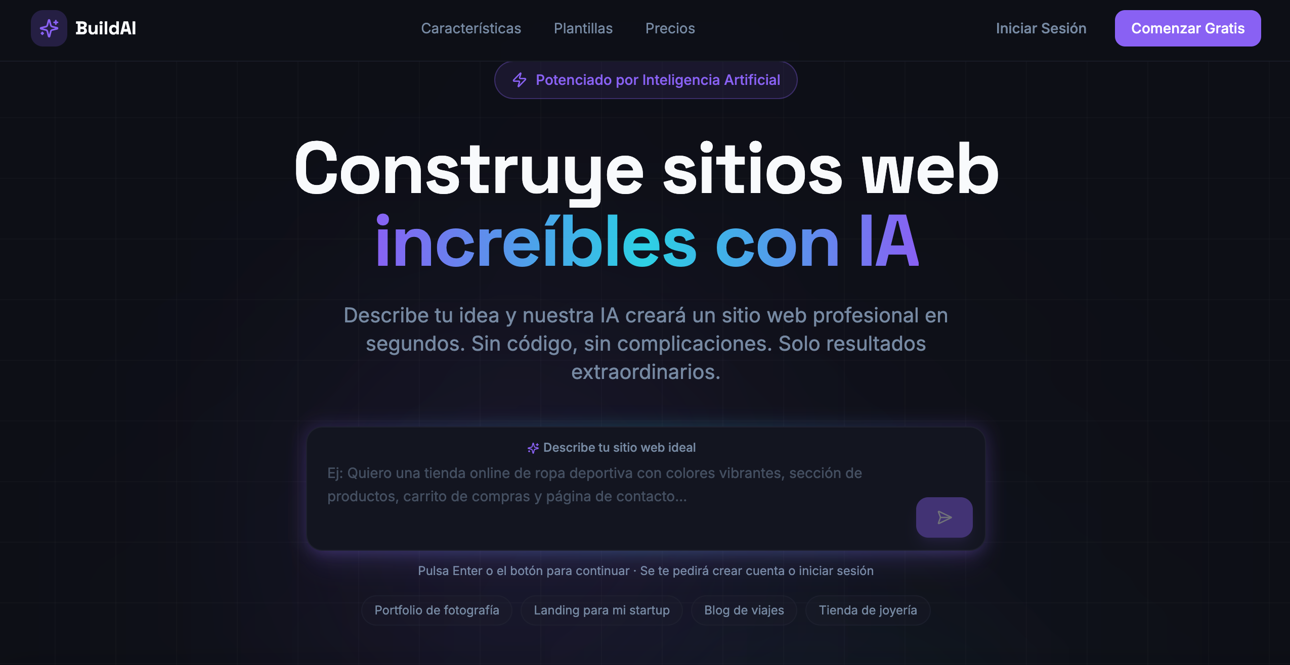 BuildAI- Build amazing websites with AI template preview