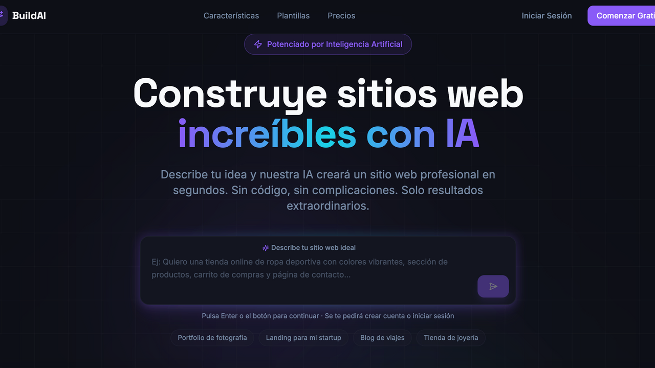 BuildAI- Build amazing websites with AI template preview