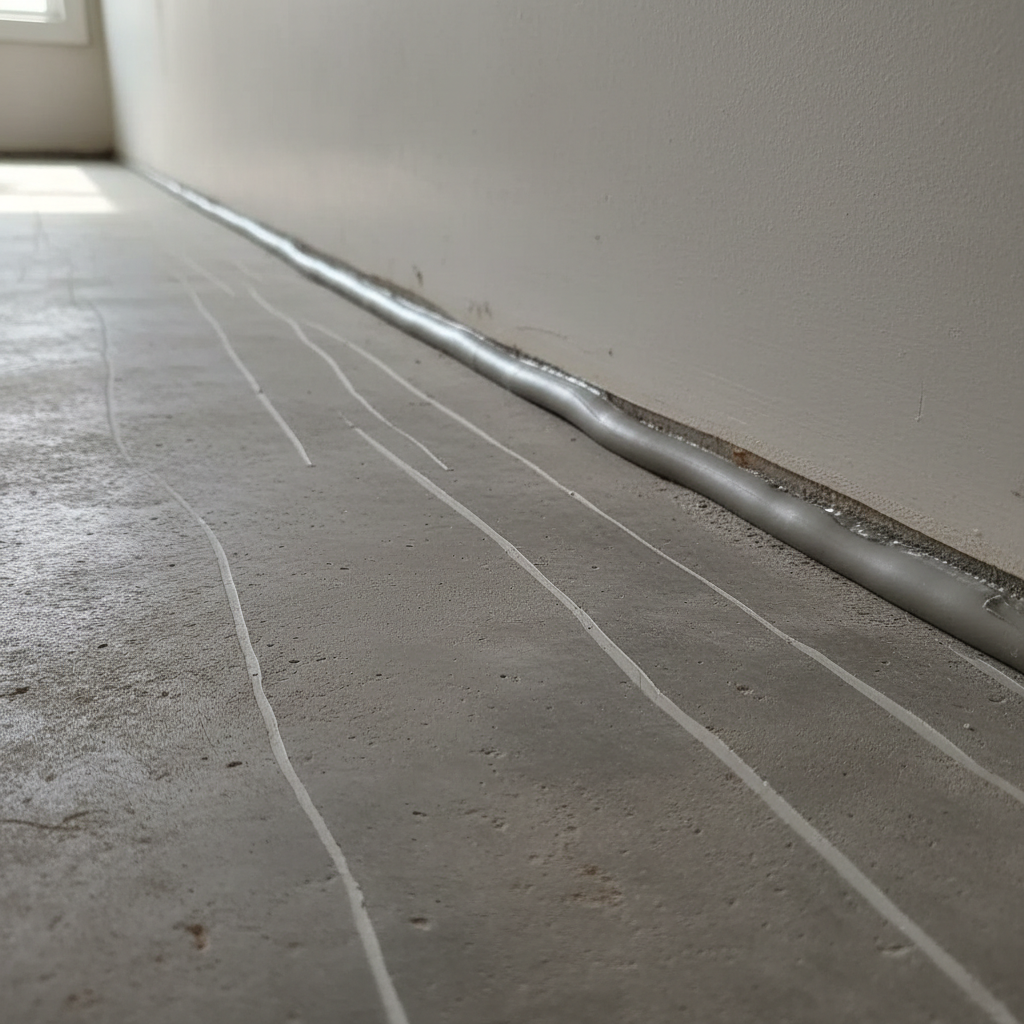Sealed floor cracks after air sealing