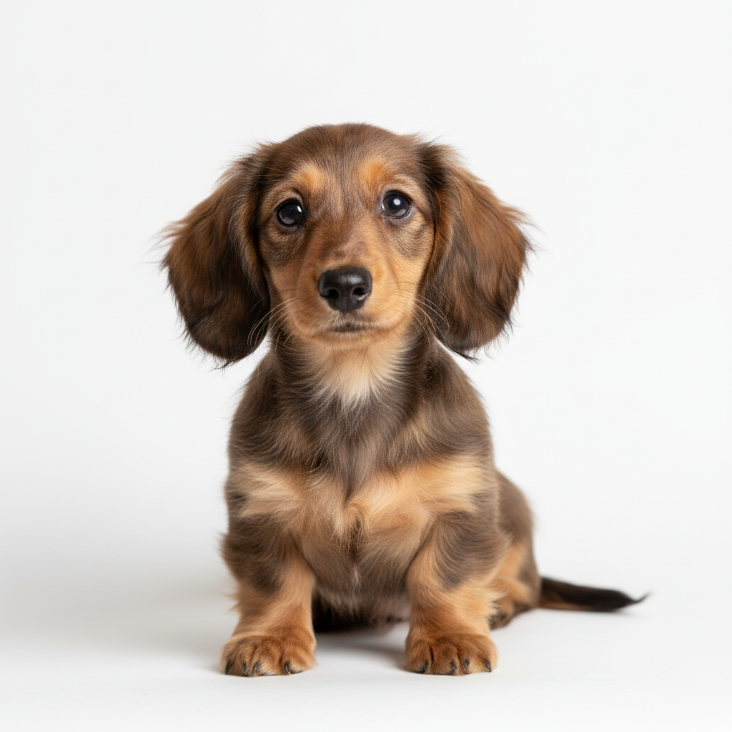 Long-haired Dachshund puppy