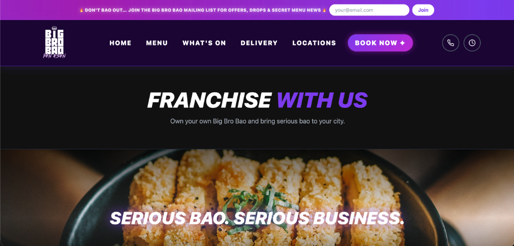 Big Bro Bao franchise page