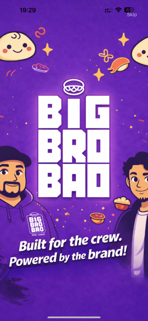Big Bro Bao internal app home screen