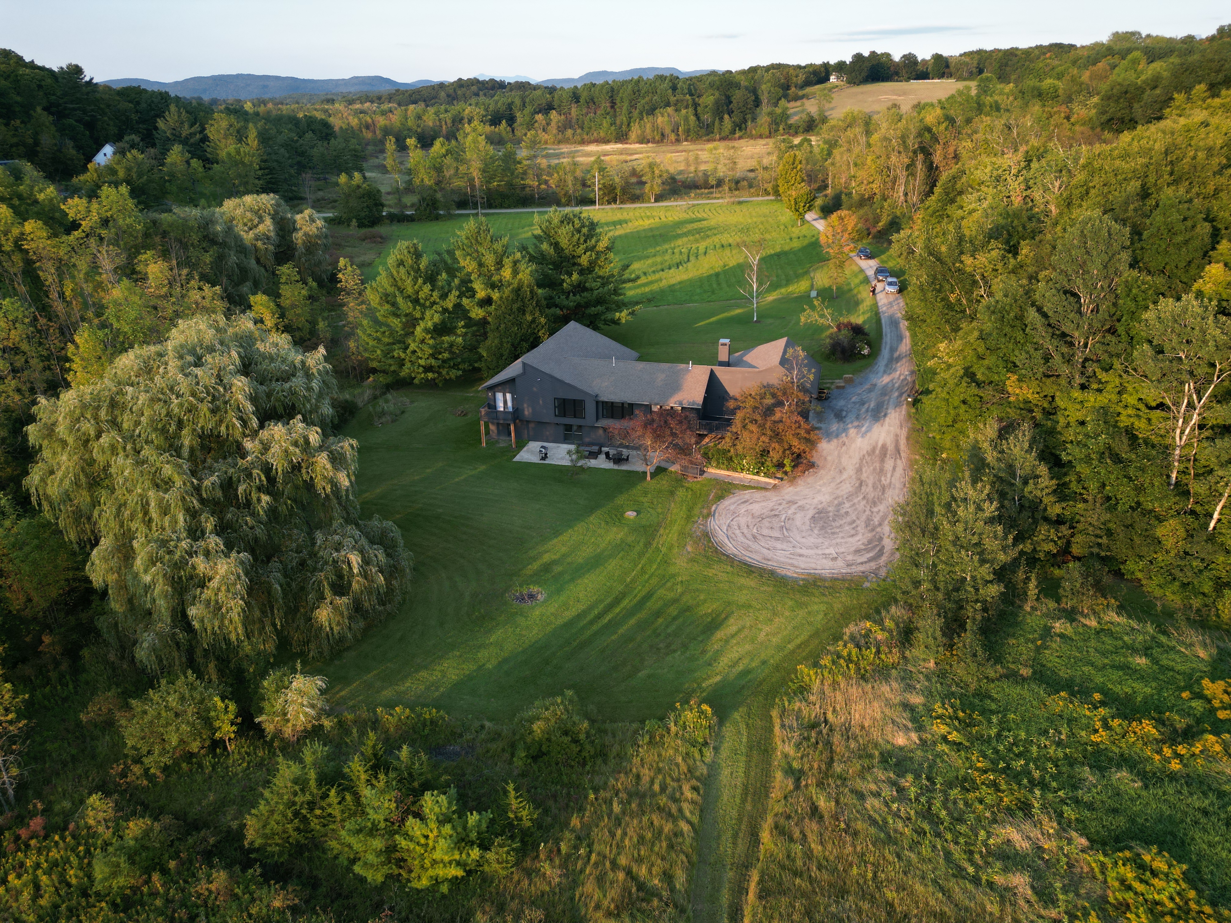 Aerial view of Vermont property by Freestone Properties