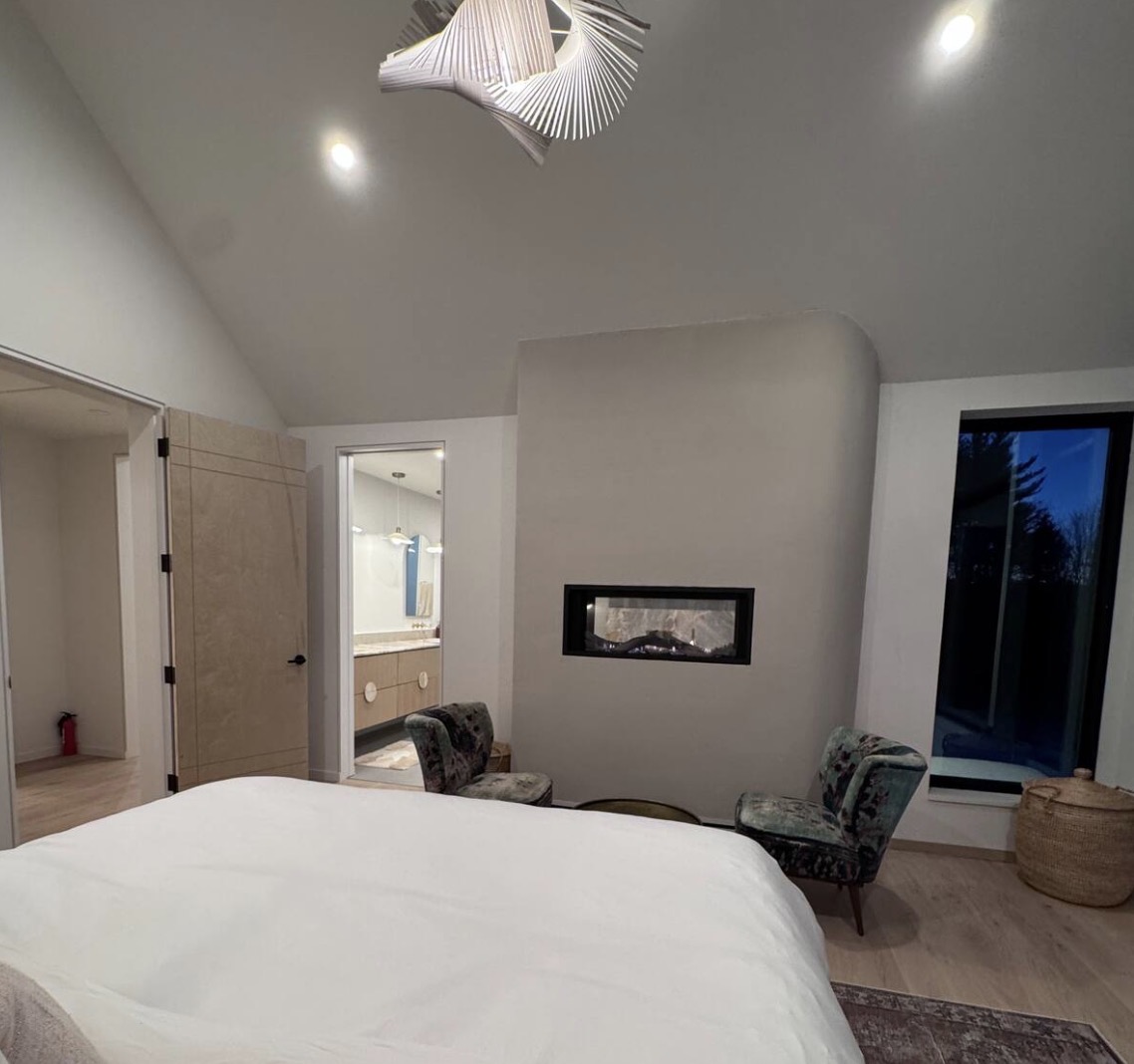 Master Bedroom — Plaster Fireplace Finish