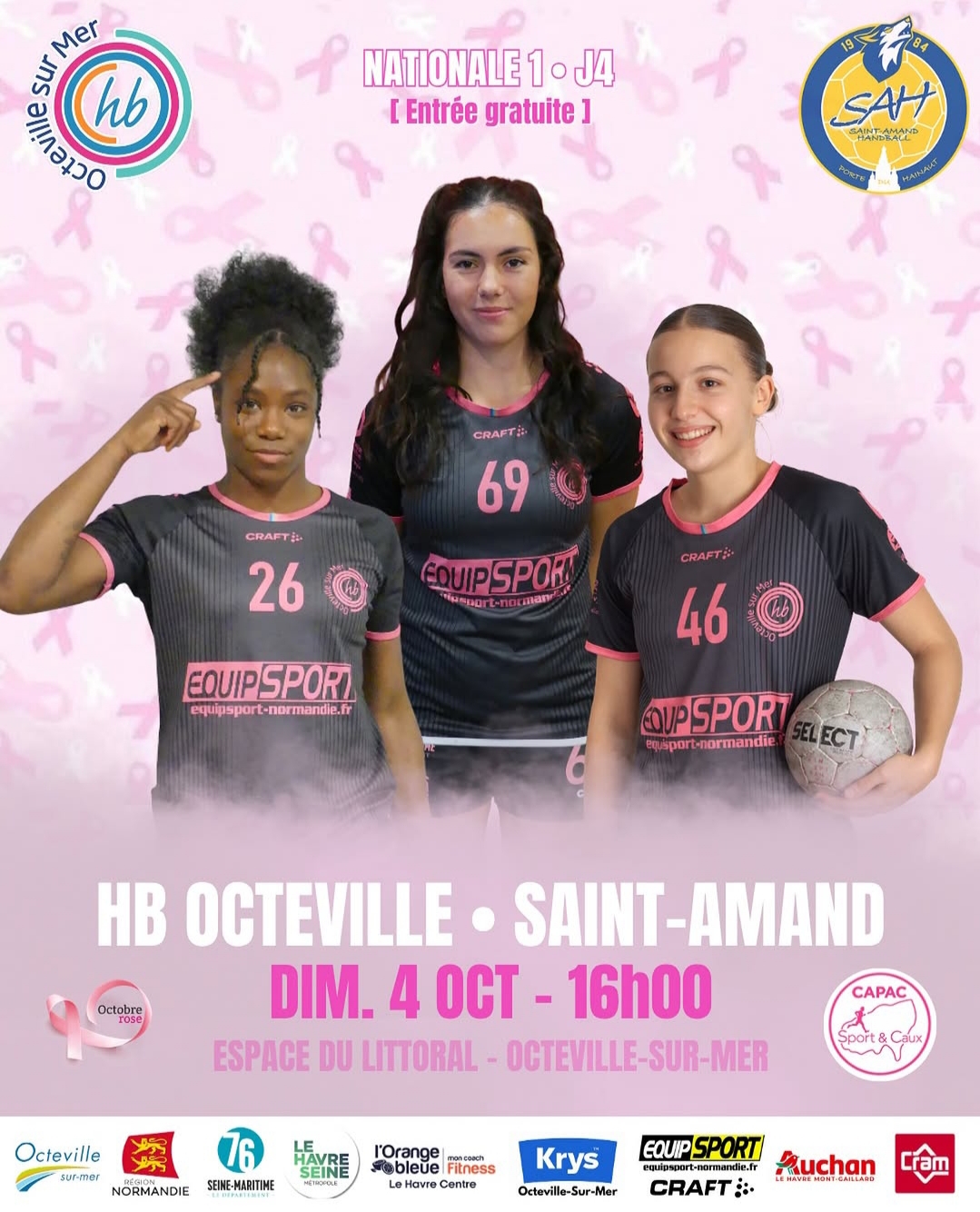 Nationale 1 Handball (J4) : HB Octeville vs Saint-Amand