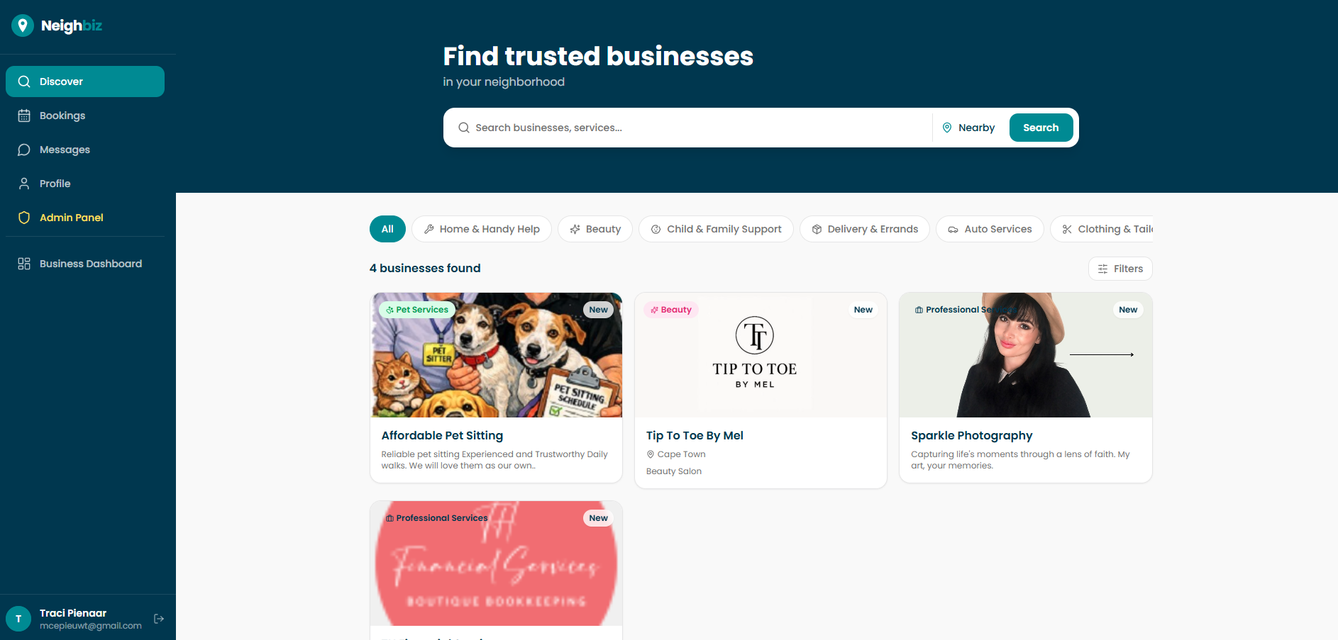 Neighbiz template preview