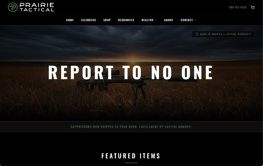 Prairie Tactical — E-Commerce Website