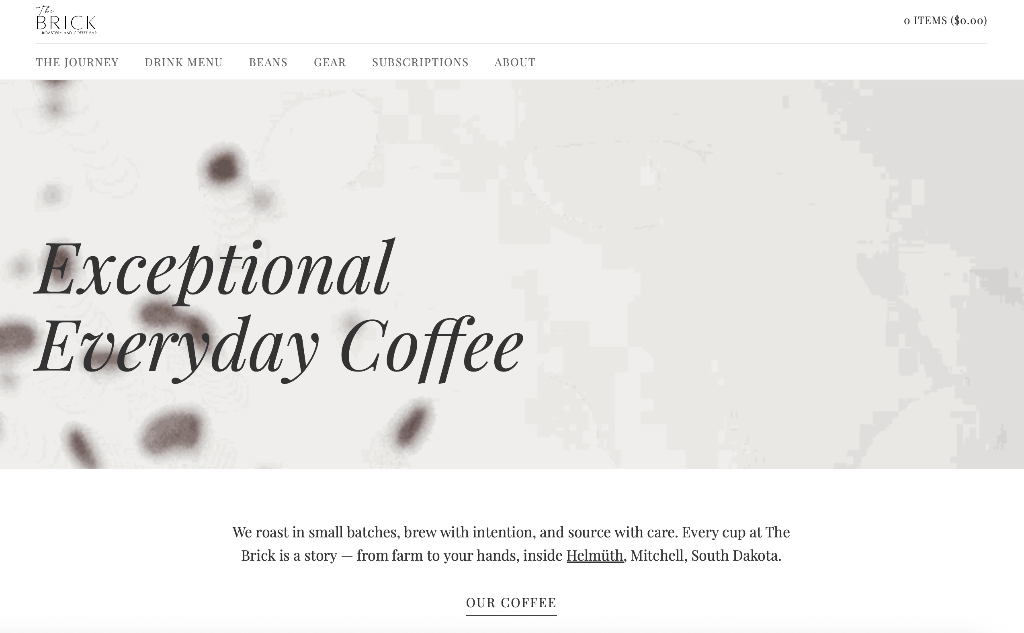 The Brick — Coffee Shop Website