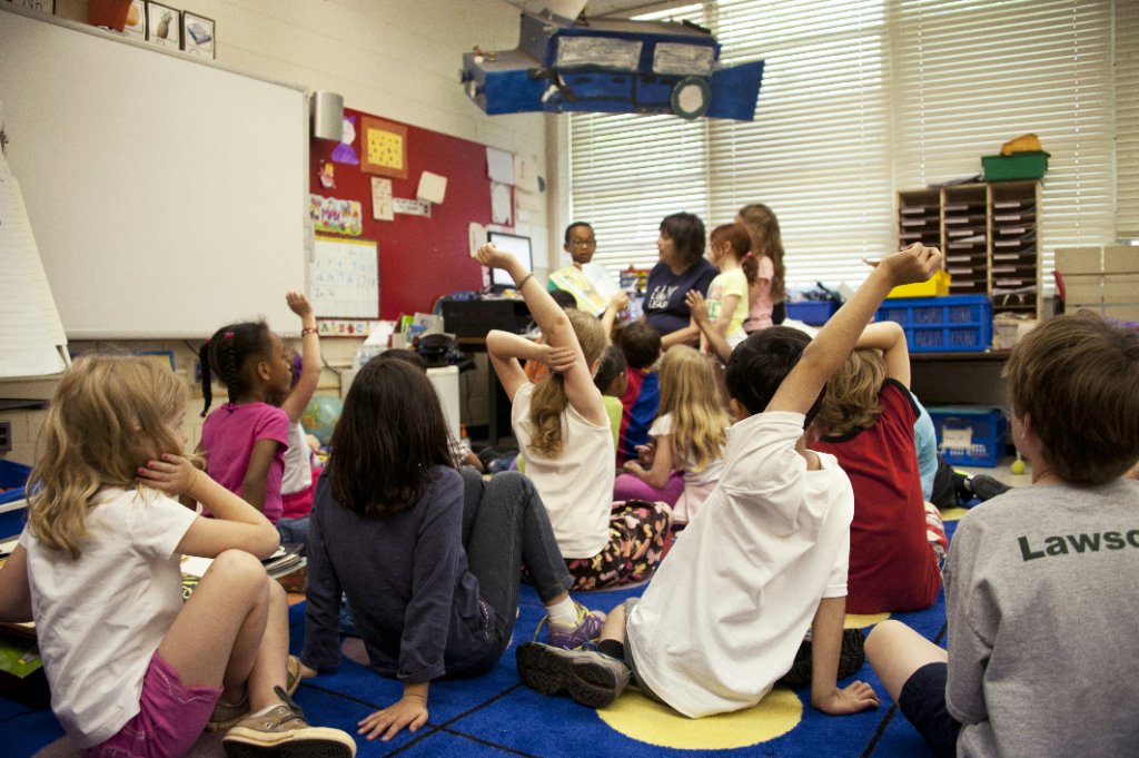 Students looking toward the future