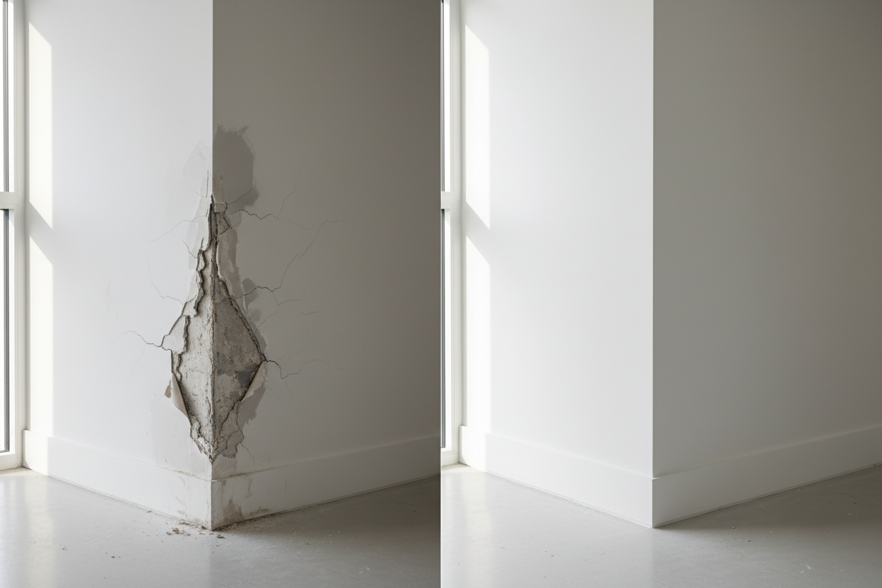 Seamless drywall finish after professional restoration in Boca Raton