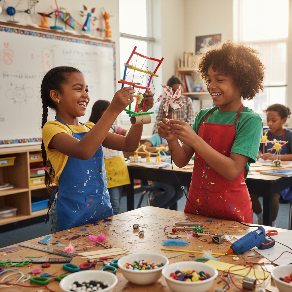 Child discovering science with wonder