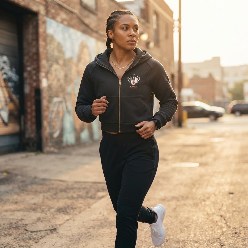 Cropped Zip-Through Hoodie