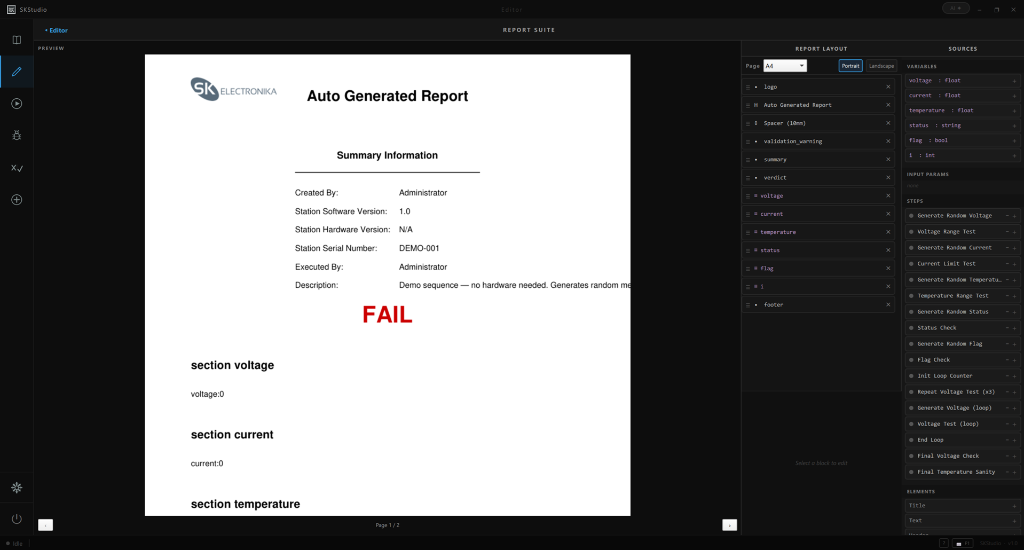 SKStudio Report Suite